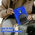 thumbnail image 4 of For Samsung Galaxy Tab Active5/Active3 8 inch Case SM-X300/X306B/SM-T570/T575, 360 Hand Strap, Shoulder Strap, Kickstand, Rugged Drop Protection, Blue, 4 of 7
