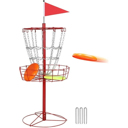 ZOPan Double Chain Practice Basket for Disc Golf Basket Goal Portable Cross Chains Indoor/Outdoor