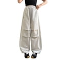 thumbnail image 3 of Liyamei Girls Lightweight Cargo Pants with Wide Leg and Draped Pleats for Casual Wear Size 5-16 Years, 3 of 7
