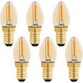 thumbnail image 1 of C7 Led Candle Bulb E14, 0.5w 5w Equivalent, Amber Led Filament Bulb E14 Candelabra 2200k Warm White, Non-dimmable, Pack Of 6, 1 of 5