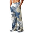 thumbnail image 5 of Hsovts Camo Pants for Men Relaxed Fit Loose Drawstring Straight Leg Workout Casual Sweatpants Athletic Pant with Pockets Coffee S, 5 of 7