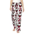 thumbnail image 2 of Goofa Rose Flowers Printed Soft Pajama Pants for Women, Wide Leg Comfy Casual Lounge Yoga Pants-, 2 of 9