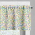 thumbnail image 5 of Ambesonne Pastel Valance & Curtain, Colorful Squares Mosaic, 55"x45", Multicolor, 5 of 7
