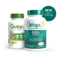 thumbnail image 2 of Suplemento de aceite de algas omega-3 de origen vegetal OVEGA-3, 500 mg, 60 unidades, 2 of 7