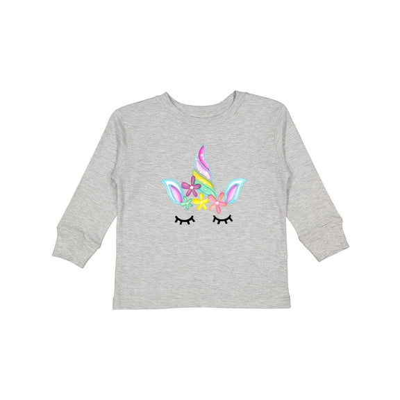 Inktastic Unicorn Face Girls Long Sleeve Toddler T-Shirt