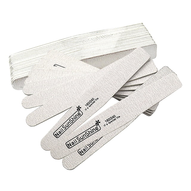 50 piezas de de madera para uñas, herramienta de peinado de uñas de doble cara, papel de lija, bloque de pulidor de uñas, uñas postizas para el 180 240 Yinane Limas de uña