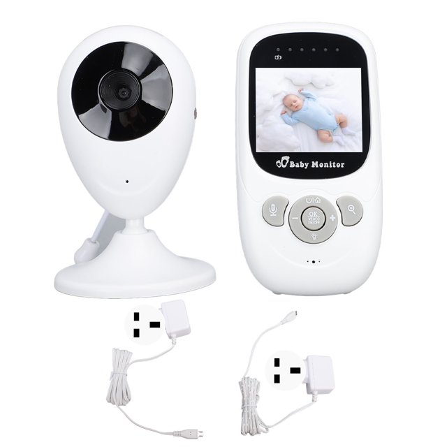 Monitor de bebé con intercomunicador de 2 vías a temperatura ambiente, visión nocturna, monitor de bebé digital inalámbrico, enchufe de 100-240V para Reino Unido