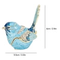 thumbnail image 4 of Bird Hinged Jewelry Trinket Box with Crystals Blue Metal Enamel Decorative Figurine Case Holder for Necklace Rings Earring Blue 7 x 6 in / 17.8 x 15.2 cm, 4 of 9
