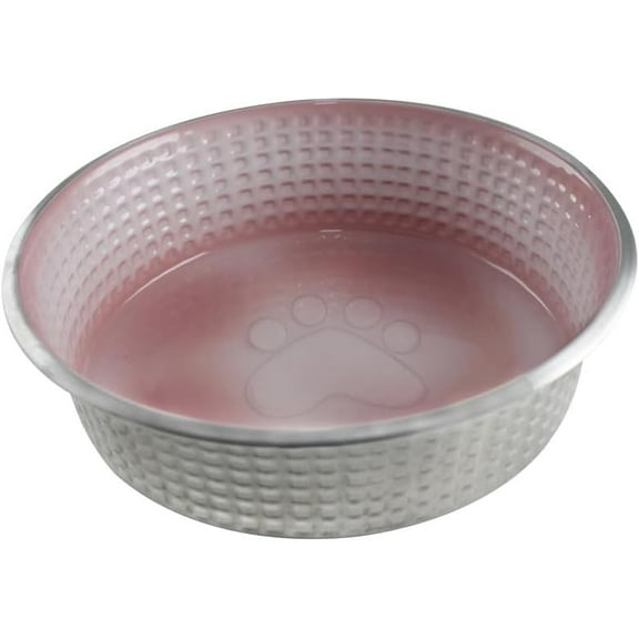 INDIPETS Jack and Jill Bowl Collection: Non-Skid Pet Water and Food Bowl | 74 oz, 9 Inches, X-Large, Pearl Blush (PN: 800424)