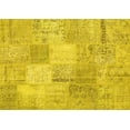 thumbnail image 1 of Ahgly Company Machine Washable Indoor Rectangle Patchwork Yellow Transitional Area Rugs, 5' x 8', 1 of 4