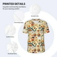 thumbnail image 4 of Balery Mushrooms And Rainbows Peace Baseball Jersey for Men Casual Button Down Shirts Short Sleeve Active Team Sports Uniform-3X-Large, 4 of 9
