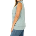 thumbnail image 3 of TheLovely Women & Plus Sleeveless Mock-TurtleNeck Pleated Top with Waistband, 3 of 4