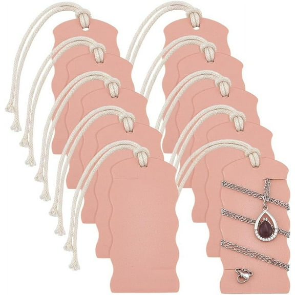 10pcs Portable Tangle-Free Jewelry Organizer 3.2x1.6x0.2 inch Pink Rectangle Knot-free Necklaces Organizer Necklace Card Holder Universal Jewelry Storage Case for Chain Necklaces Storage Pink