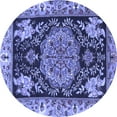 thumbnail image 1 of Ahgly Company Indoor Round Medallion Blue Traditional Area Rugs, 4' Round, 1 of 4