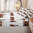 thumbnail image 5 of Manfei Boys Train Zipper Full Size Comforter Sets with Fitted Sheet and 2 Pillowcases,Cute Cartoon Car Print Zipper Bedding Set,White,Polkadot Reversible,4pcs, 5 of 8