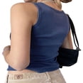 thumbnail image 4 of Womens Sleeveless Crop Top Summer Printed  Neck Tank Tops Holiday Base Shirt, 4 of 6