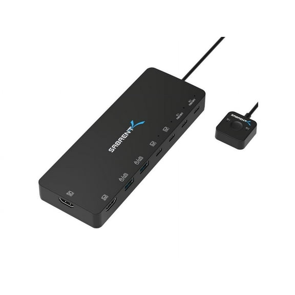 SABRENT KVM Switch, USB-C, 1 PC to 2-Displays with 60 Watt Power Delivery (USB-CKDH)