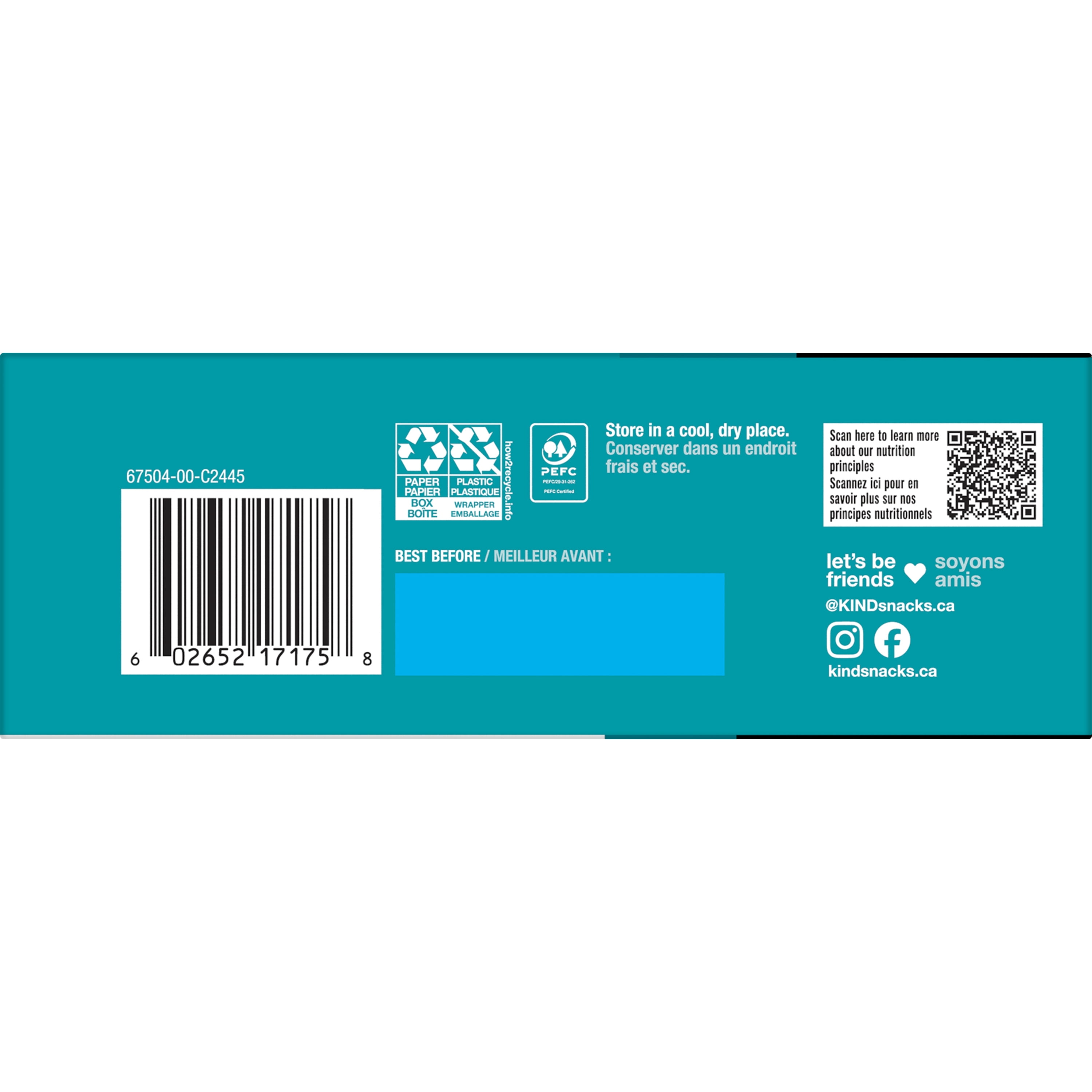 KIND Barres Noix, sel de mer et chocolat noir, 40 g, boîte de 12 unités