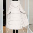 thumbnail image 6 of Scyoekwg Womens Winter Jacket Long Puffer Jacket Casual Solid Maxi Length Hooded Long Sleeve Warm Cotton Padded Coat Outerwear (White,XXXL), 6 of 6