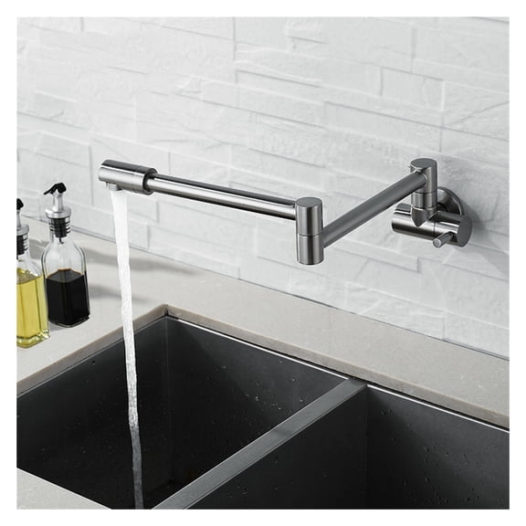 Folding Single Kitchen Faucet Sink Pot Filler Faucet Cold Water Wall Mount Tap Brass Faucets Chrome Brushed Nickel Oil Rubbed ,Easy to Operate
