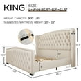 thumbnail image 3 of VanAcc King Platform Bed Frame with Wingback Headboard, Cream, 3 of 9