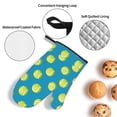 thumbnail image 3 of Daiia Ball Tennis Pattern Oven Mitts and Pot Holders 4 pcs Set,High Heat Resistant 500 Degree Extra Thicken Long Kitchen Cotton Oven Glove, 3 of 6