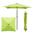 thumbnail image 3 of Abble 6.5FT Square Outdoor Patio Umbrella with Push Button Tilt and Crank Handle, Market Umbrella for Garden Deck Backyard Pool, Lime Green, 3 of 8