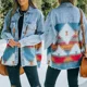 thumbnail image 2 of Chaquetas vaqueras de manga larga estilo bohemio de TEELYNN para mujer, remeras, abrigos, retazos vintage, ropa vaquera holgada informal de gran tamaño, prendas de vestir exteriores para otoño e invie, 2 of 5