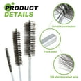 thumbnail image 4 of 2pcs Pipe Cleaners Brush Set 0.32 Inch Stainless Steel Bristles Cleaning Brush with Ergonomic Handle for Bottles Straws Pipes Keyboards Tubes, Silver, 4 of 7