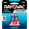 Rayovac High Energy Alkaline Batteries, Size AA Batteries, 2-Pack, 815-2K (Packaging may vary)