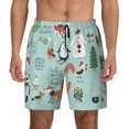 thumbnail image 2 of Goofa Christmas Winter Animals Printed Men's Swim Trunks Board Shorts Quick Dry Mens Swimming Trunks with Compression Liner,Breathable Fit Hawaii Beach Shorts-, 2 of 9
