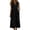 Black, variant on Women's Split V Neck Sleeveless Maxi Linen Dress Chest Flap Pockets Empire Waist Side Slit Loose Fit Casual Summer Shift Dress