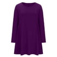 thumbnail image 3 of Lovzfmll Robe d'Été pour Femme Couleur Unie Robe à Manches Longues Violet, P, 3 of 5