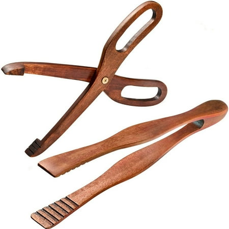 

2 Packs Toaster Tongs Reusable Wood Cooking Tongs Scissor