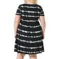 thumbnail image 4 of DARING DIVA Women's Plus Size Tie Dye Striped A Line Casual Swing T-Shirt Dress 1X Black, 4 of 6