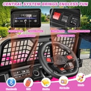 VIBESPARK 12V Ride on Toys for Toddlers Ride on Cars with Remote Control, Electric Ride on Truck Car w/ Bluetooth, Music, Stories, Battery Indicator, Volume Adjustment, Breathing Light, Pink