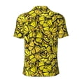 thumbnail image 4 of Rocae Yellow Butterflies for Men's Short Sleeve Polo Shirt, Quick Drying Performance Moisture Wicking Sports Men's Golf Shirt Large, 4 of 9