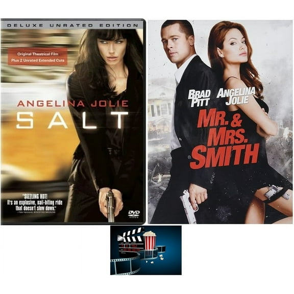 Angelina Jolie Double Feature Salt & Mr. & Mrs. Smith 2 DVD Set Includes Movie Take Art Card