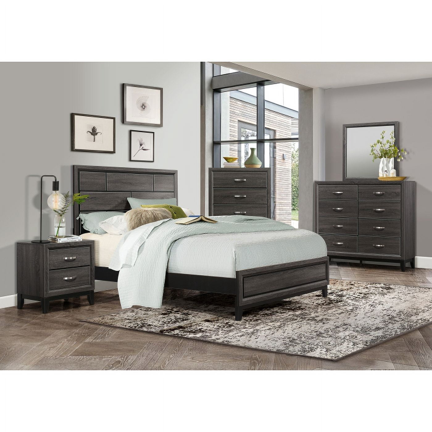 Lexicon Davi 31-inch 5 Dovetail Drawers Modern Wood Chest in Gray