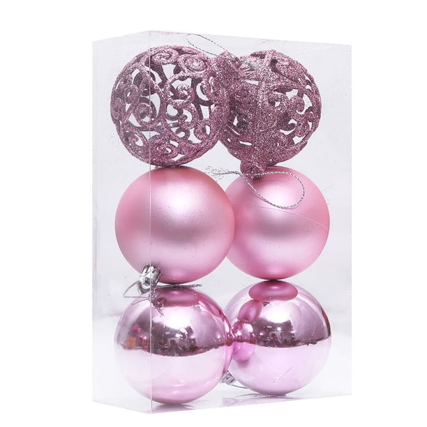 Adornos navideños Bola navideña 6CM8CM Colgante Luz navideña Bola hueca de plástico Suministros