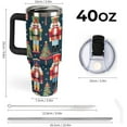 thumbnail image 2 of 40oz Insulated Stainless Steel Tumbler with Handle, Christmas Nutcracker Tree Leakproof Water Bottles Travel Mug with Lid And Straw for Water, Iced Tea Or Coffee for Most Car Cup Holder, 2 of 6