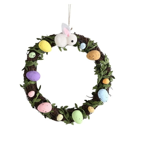 

Heiheiup Pendant Rattan Shape Easter Decoration Rabbit Handmade DIY Foldable Rattan Rabbit Wreath Wreath Wreath Porch Light Wreath