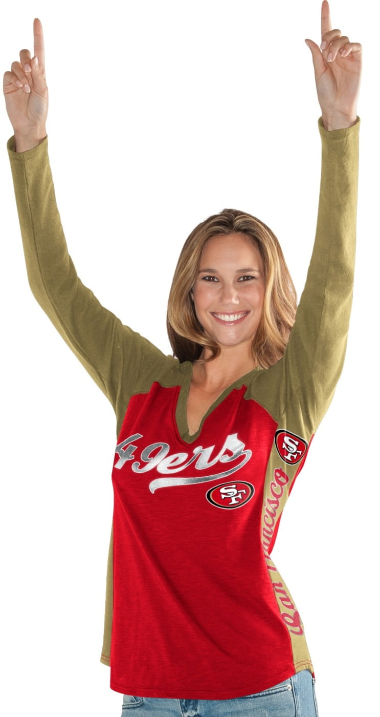 San Francisco 49ers Women's G-III NFL "Stadium" V-neck Long Sleeve T-shirt by G-III Sports