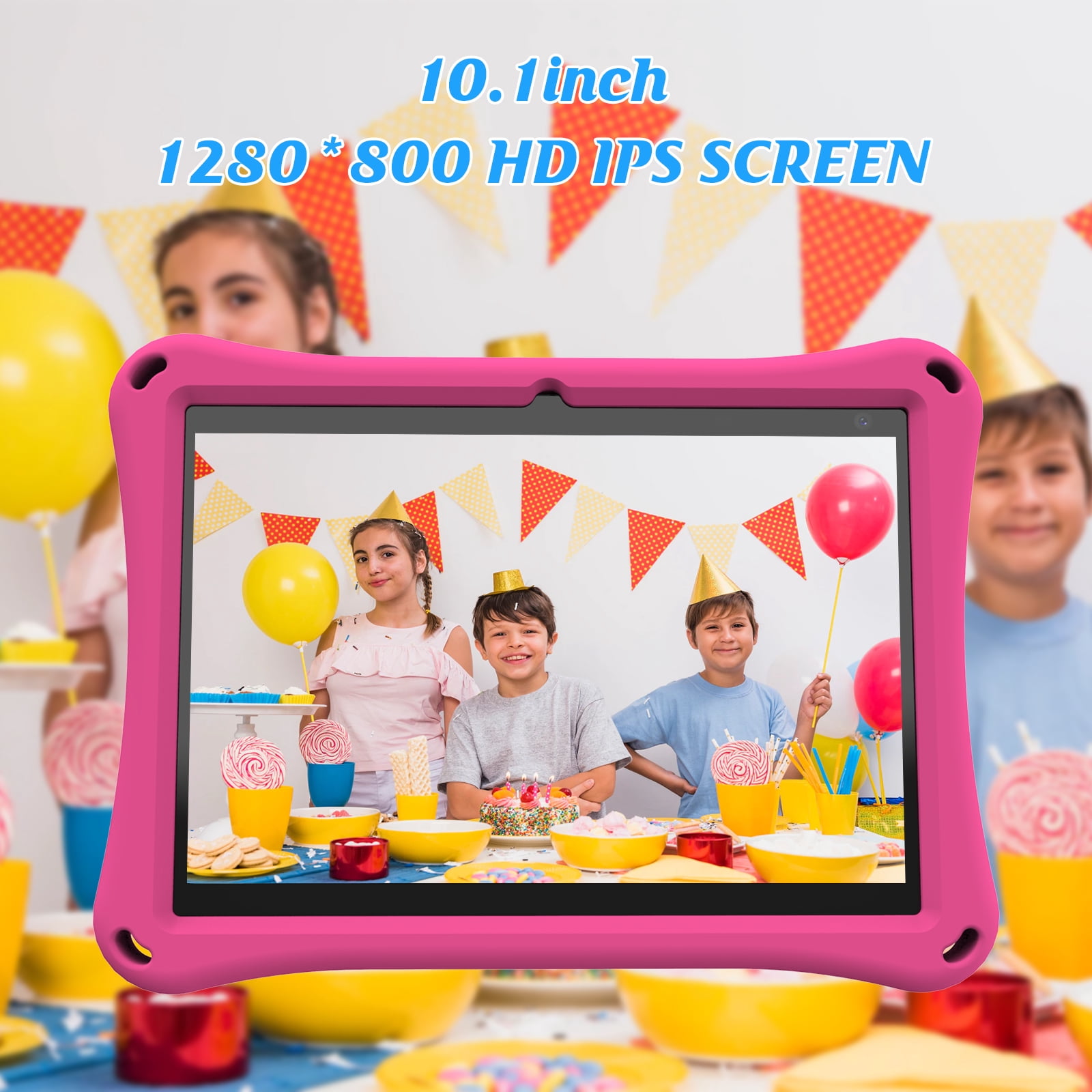 Kids Tablet, 10 inch Android Tablet for Kids, Toddler Tablet with Case, Parental Control, 6000mAh, Quad Core Processor, 2GB RAM 32GB ROM, HD Touch Screen Tablets, Pink