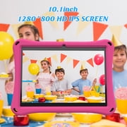 Kids Tablet, 10 inch Android Tablet for Kids, Toddler Tablet with Case, Parental Control, 6000mAh, Quad Core Processor, 2GB RAM 32GB ROM, HD Touch Screen Tablets, Pink