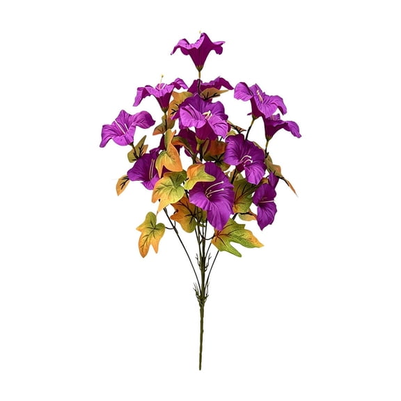 Fall Artificial Flowers Morning Glory Flower Bouquet, 19.7 Inch Thanksgiving Halloween Faux Floral Stems Decor for Autumn Harvest Festival Party Table Wedding