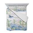 thumbnail image 7 of Quilts Full Size Bedding Set, Blue Hydrangea Lightweight Quilted Comforter, Spring Summer Eucalyptus Wooden Soft Reversible Bedspread Coverlet with Pillow Covers for All Season, 78" x 90", 7 of 7