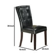 thumbnail image 4 of Benzara Dining Side Chair Set of 2, Button Tufted Black Faux Leather Upholstery, 4 of 4