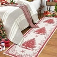 thumbnail image 2 of 2'x6'  Living Room Area Rug Christmas Large Bedroom Rugs Non Slip Washable Xmas Decoration Dining Room Throw Carpet Soft Low Pile Snowflakes Rugs for Holiday Festival Boho Rug for Nursery Kitchen, 2 of 9