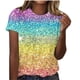 thumbnail image 2 of Fiudx Liquidación de Ahorros de Verano Camiseta Informal de Manga Corta con Cuello Redondo y Estampado a La Moda para Mujer, 2 of 4